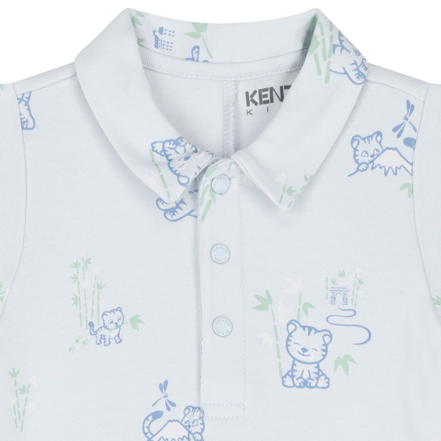 Baby Boys Blue Tiger Romper, 1, hi-res