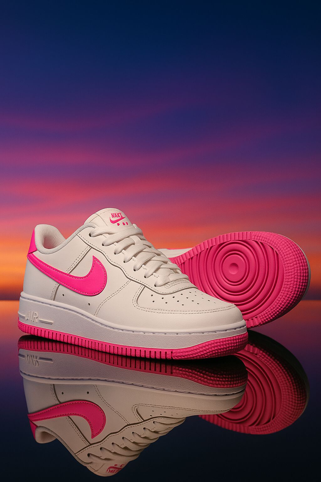 nike air force pink tick junior