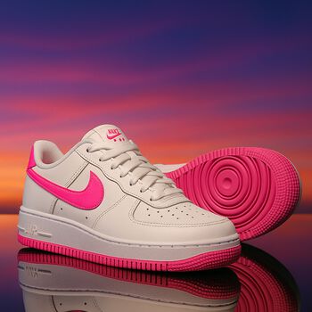 Girls White & Pink Air Force 1 Trainers