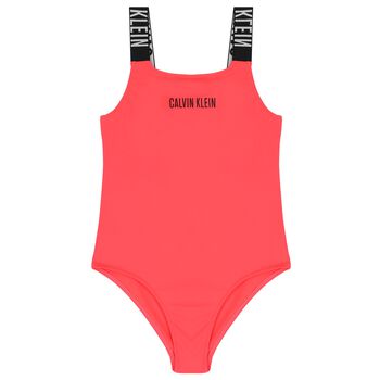 Girls Red Logo Swimsuit 