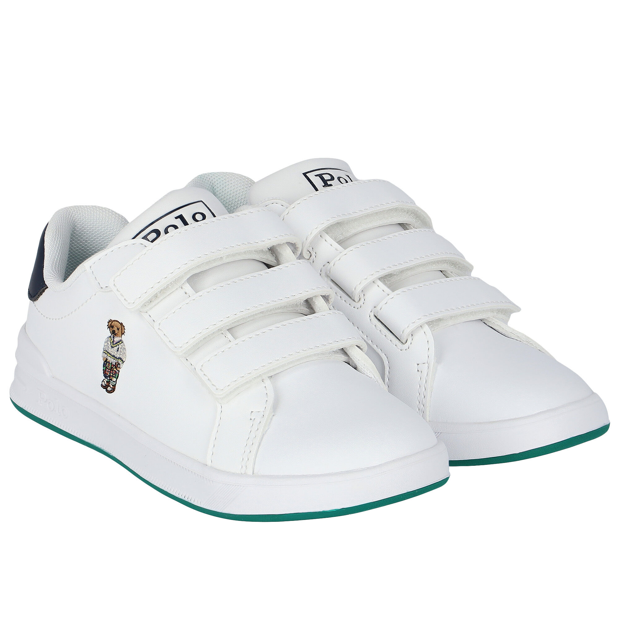 Ralph Lauren Boys White Logo Trainers Junior Couture UAE