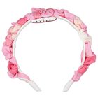 Girls Pink Ruffled Iride Print Headband, 1, hi-res