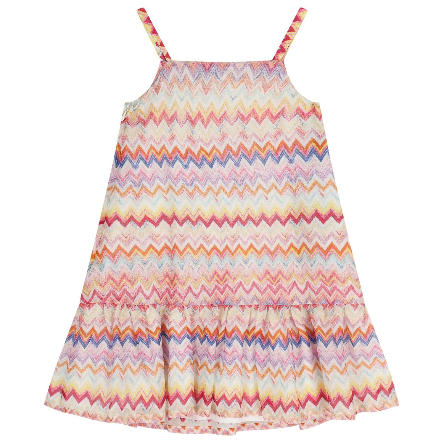 Girls Multi-Coloured Zigzag Dress, 1, hi-res