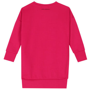 Girls Pink Logo Sweatshirt Dress