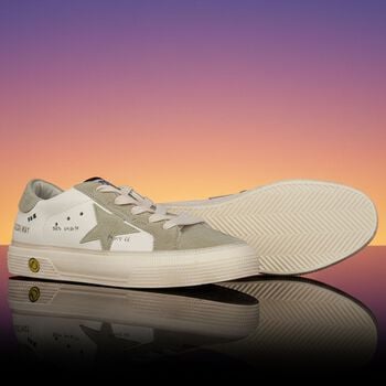 Ivory & Green Logo Trainers