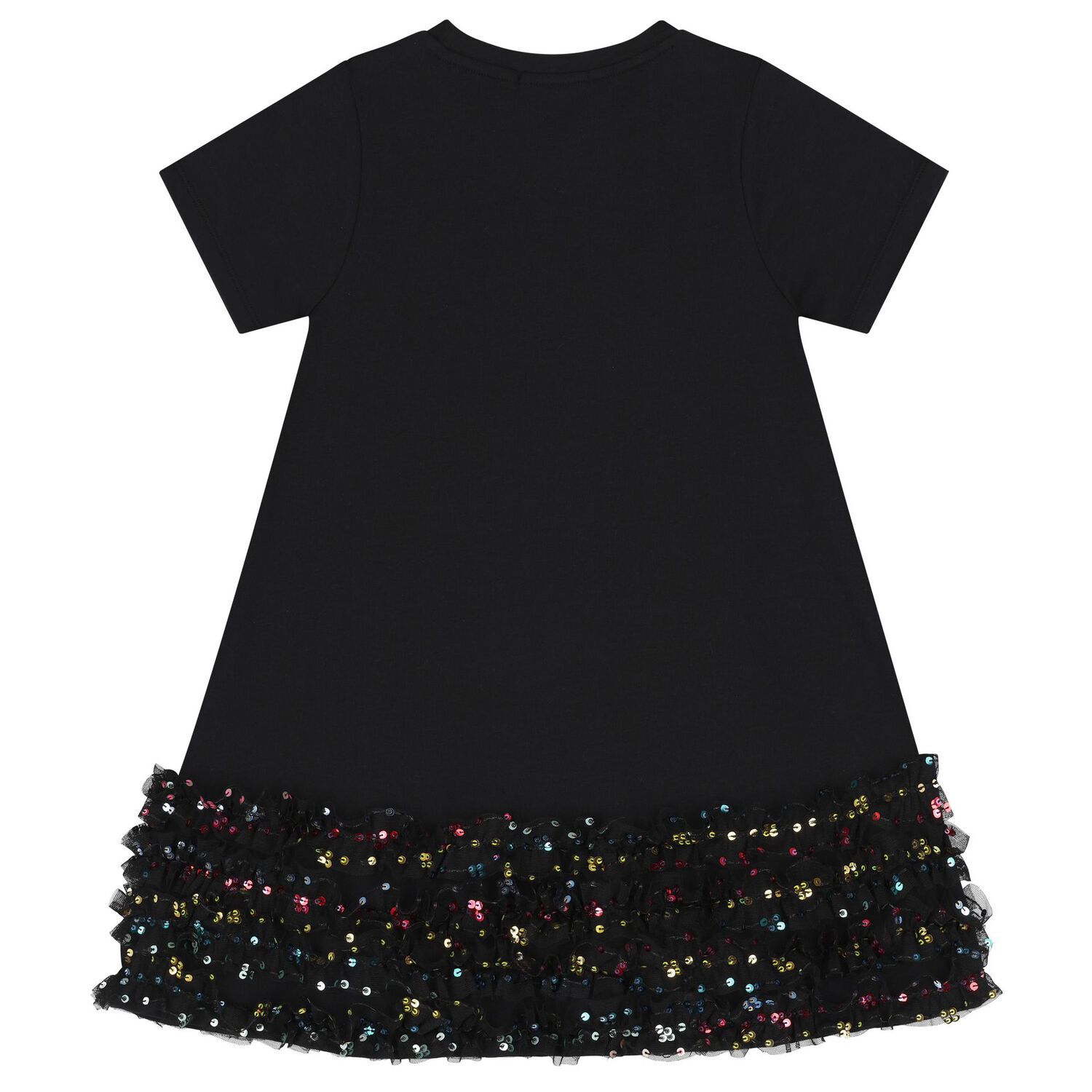 Girls Black Bag Sequin Dress, 2, hi-res