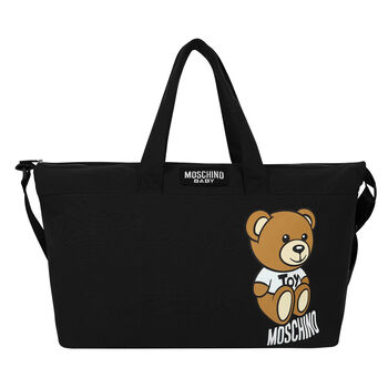 Black Teddy Bear Logo Baby Changing Bag
