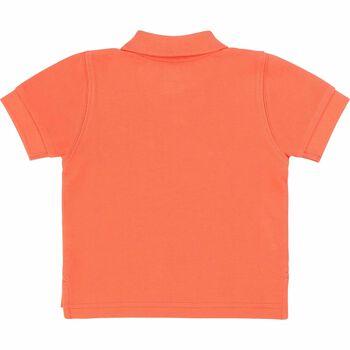 تيشيرت بولو بالشعار باللون البرتقالى للاولاد