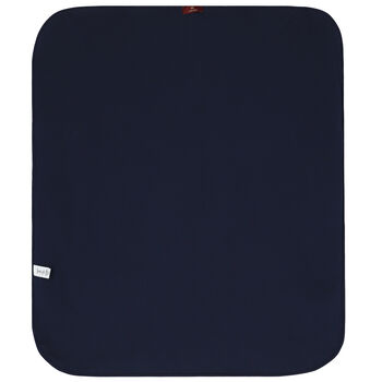 Navy Blue & White Pima Cotton Logo Baby Blanket