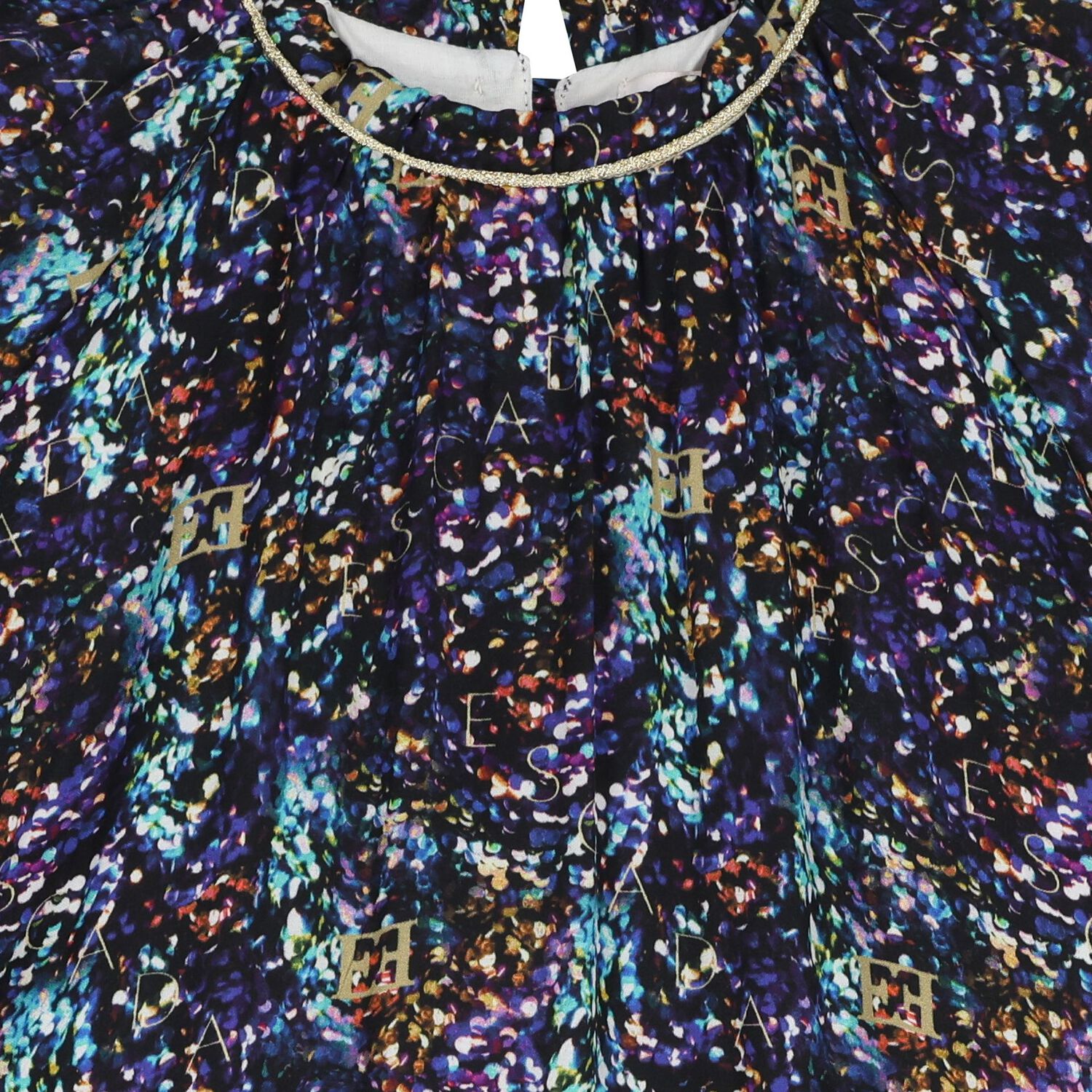 فستان بنات بالشعار باللون الكحلي, 1, hi-res