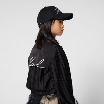 Girls Mini Me Black Logo Cap