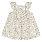 طقم فستان بنات بطبعة قلب ودب باللون البيج, 1, hi-res