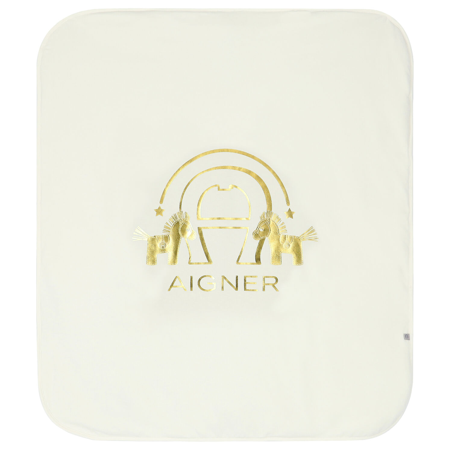 بطانية بالشعار باللون العاجي والذهبي, 2, hi-res