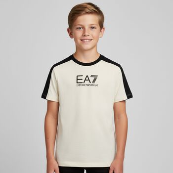 Boys Beige Logo T-Shirt