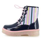 Girls Navy Blue Embellished Boots, 1, hi-res