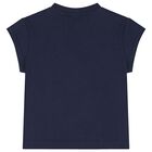 Girls Navy Blue Floral Logo T-Shirt, 3, hi-res