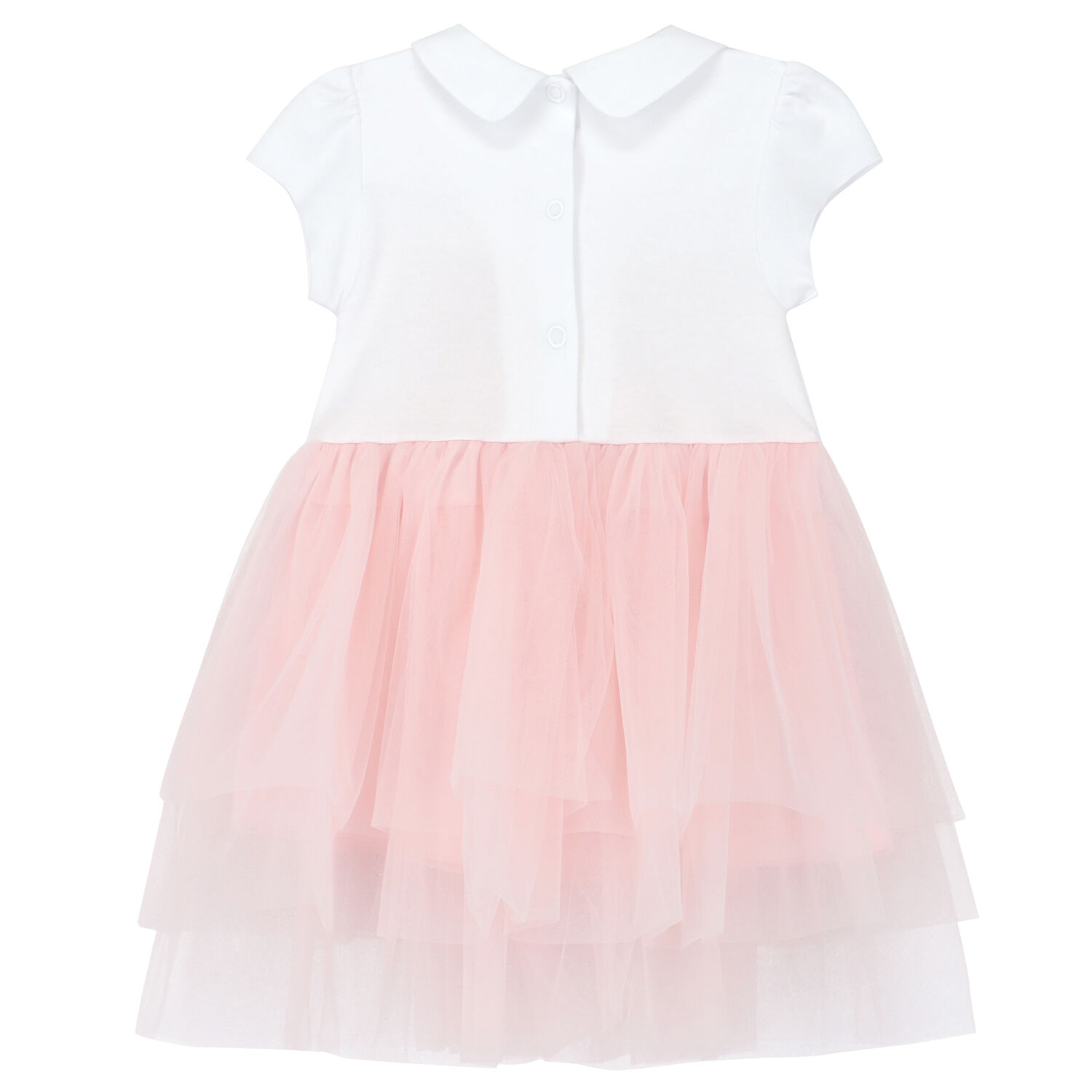 Baby Girls White & Pink Floral Dress, 1, hi-res image number null