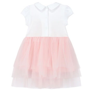 Baby Girls White & Pink Floral Dress