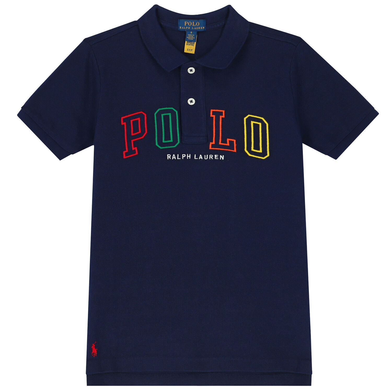 Boys Navy Logo Polo Shirt, 1, hi-res image number null