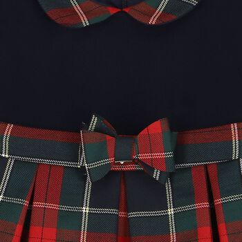 Younger Girls Navy Blue & Red Dress