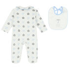 Baby Boys Ivory & Blue Babygrow Set, 1, hi-res