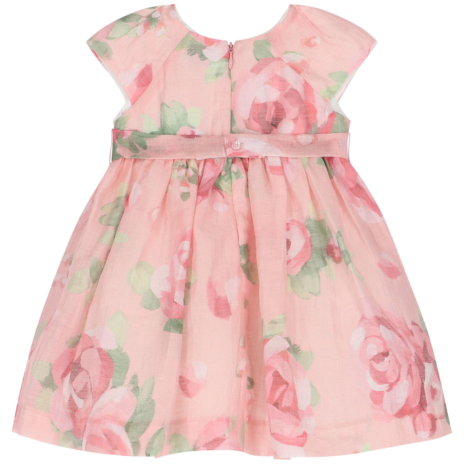 Younger Girls Pink Floral Dress, 1, hi-res