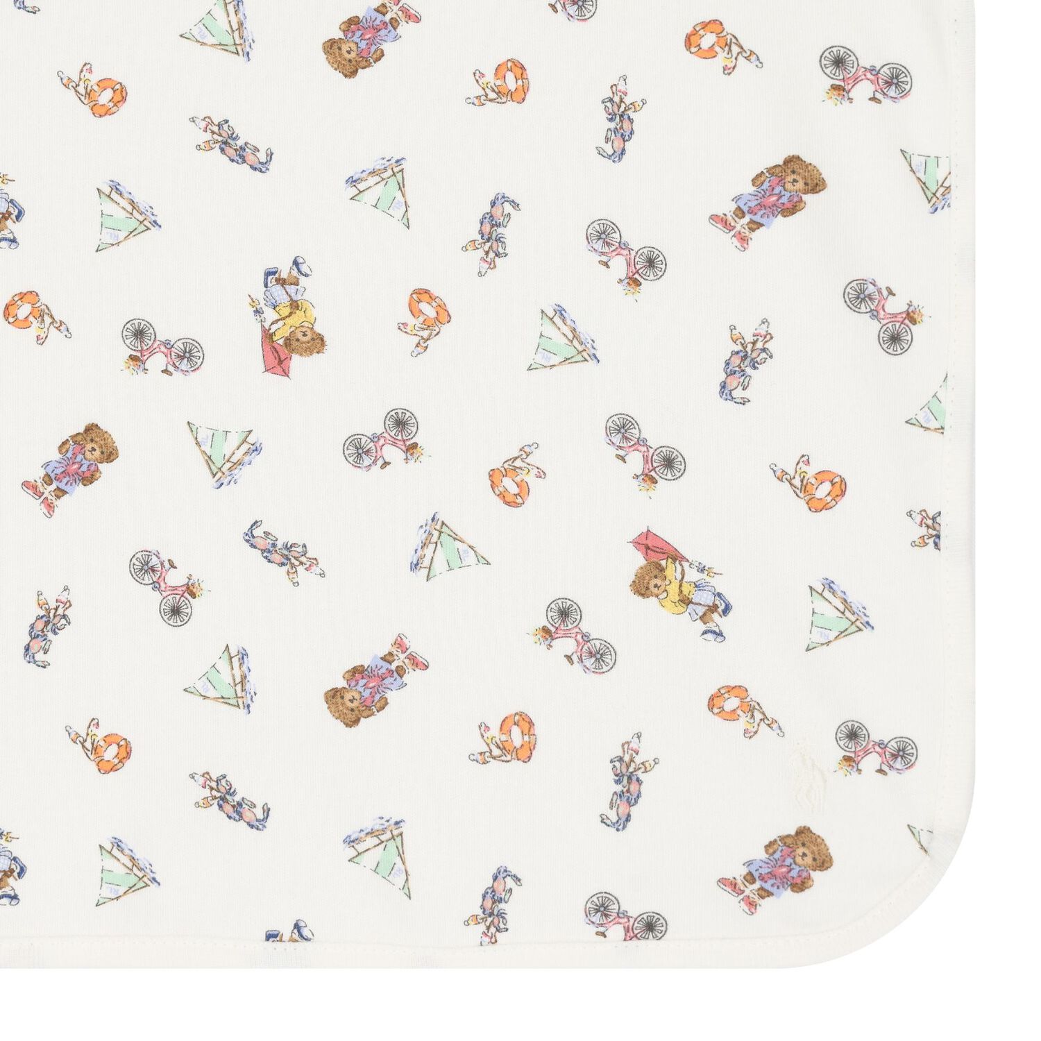 Baby Girls Ivory Teddy Bear Blanket, 1, hi-res