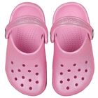 Girls Pink Glitter Classic Clogs Sandals, 2, hi-res