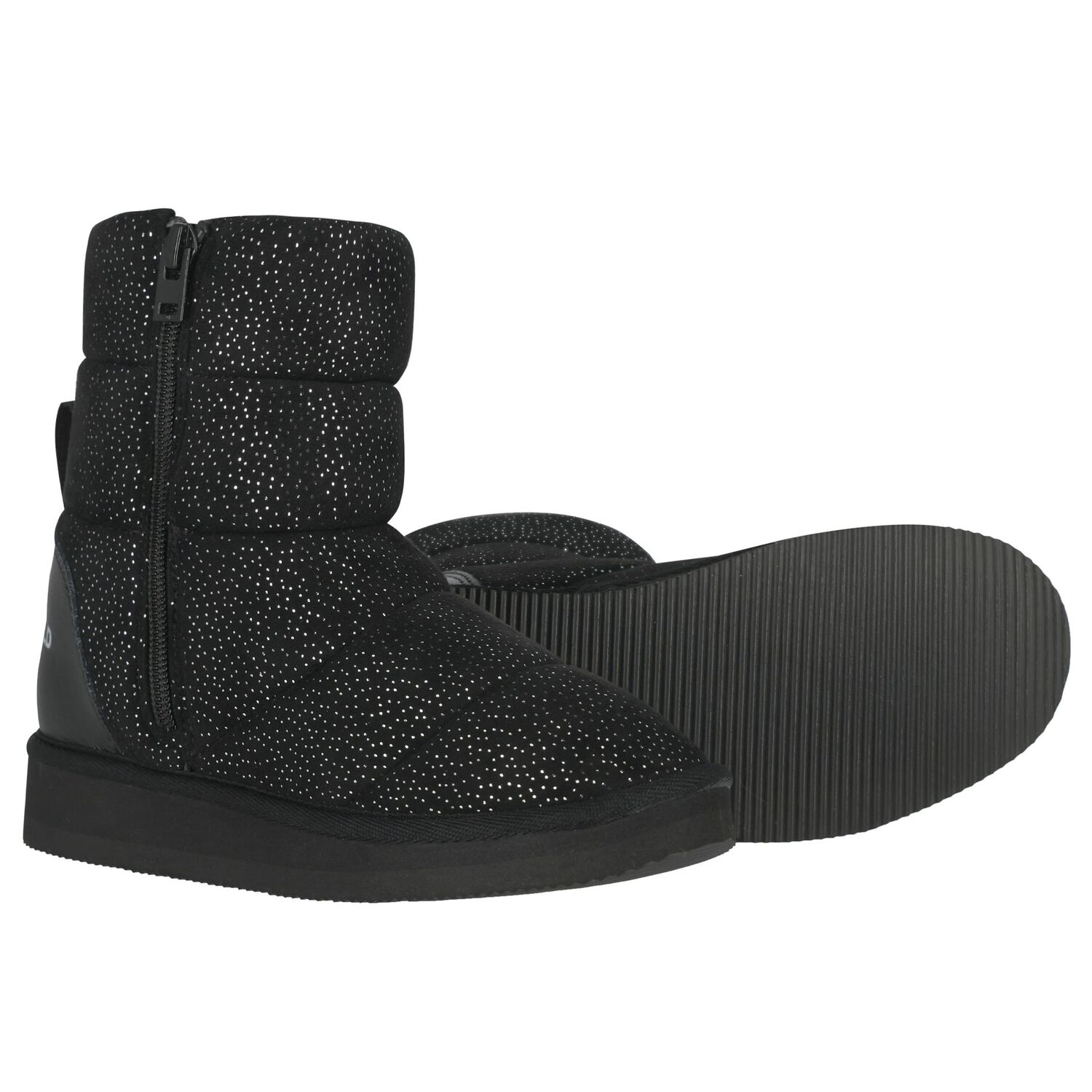 Girls Black Logo Boots, 1, hi-res