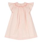 Baby Girls Pink Floral Gingham Dress, 1, hi-res