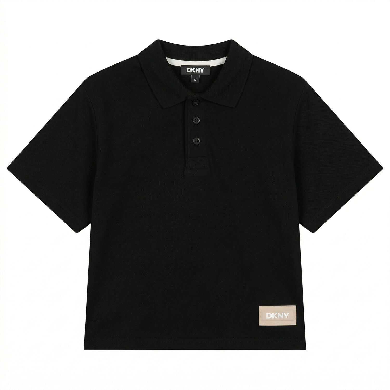 Boys Black Logo Polo Shirt, 1, hi-res