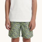 Boys Green Shark Swim Shorts, 1, hi-res
