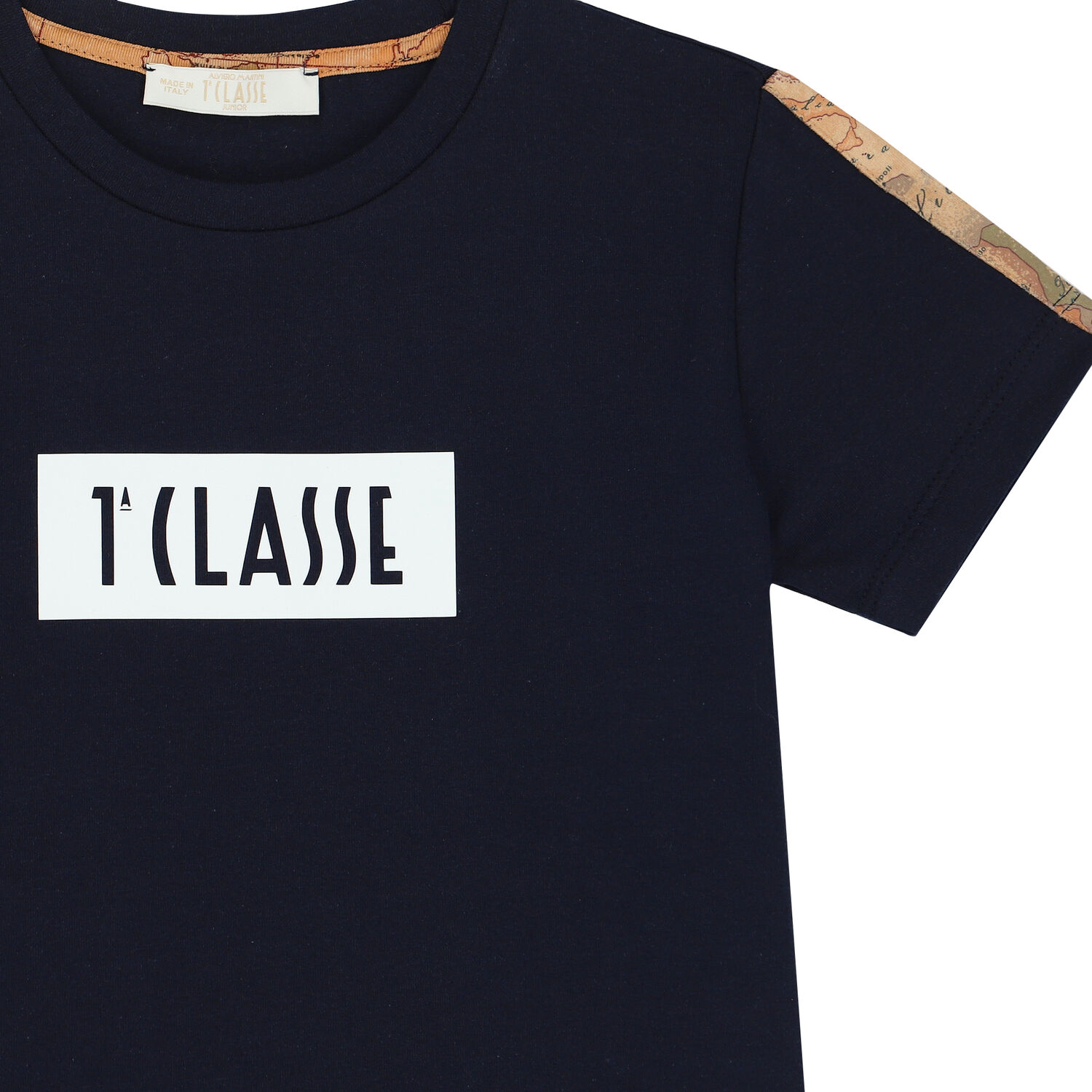 تيشيرت بالشعار باللون الكحلي للأولاد, 1, hi-res