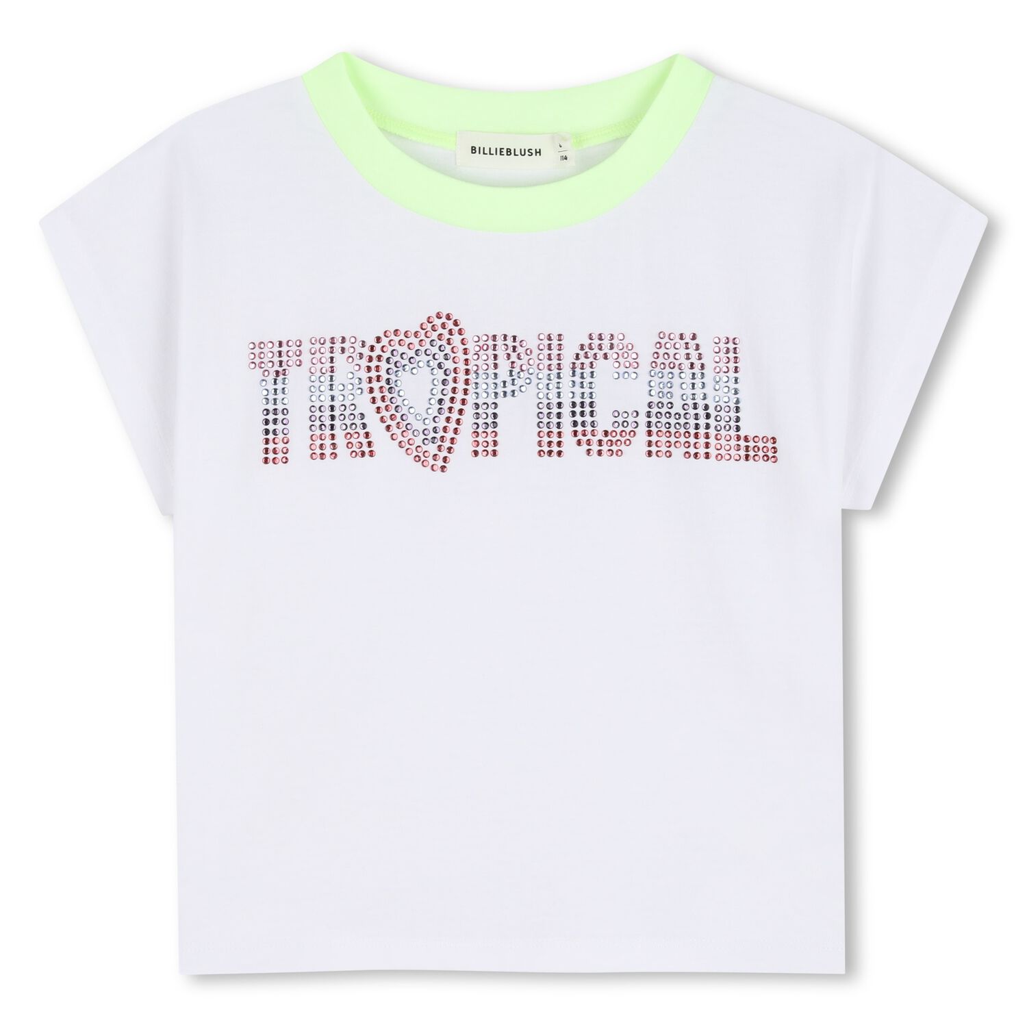 Girls White Embellished T-Shirt, 1, hi-res