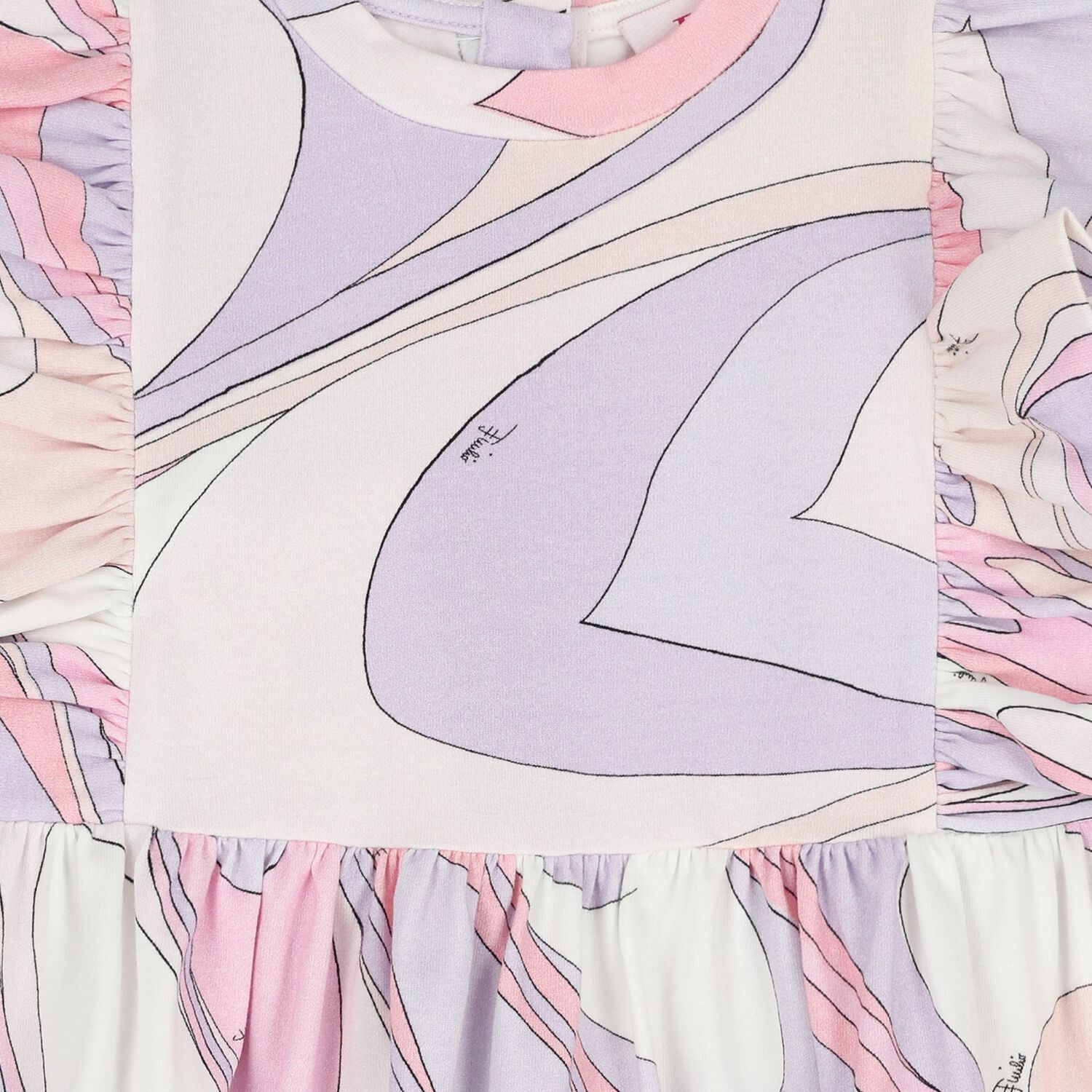 فستان بنات بكشكشه بطبعه ايريد باللون الوردى والابيض, 1, hi-res