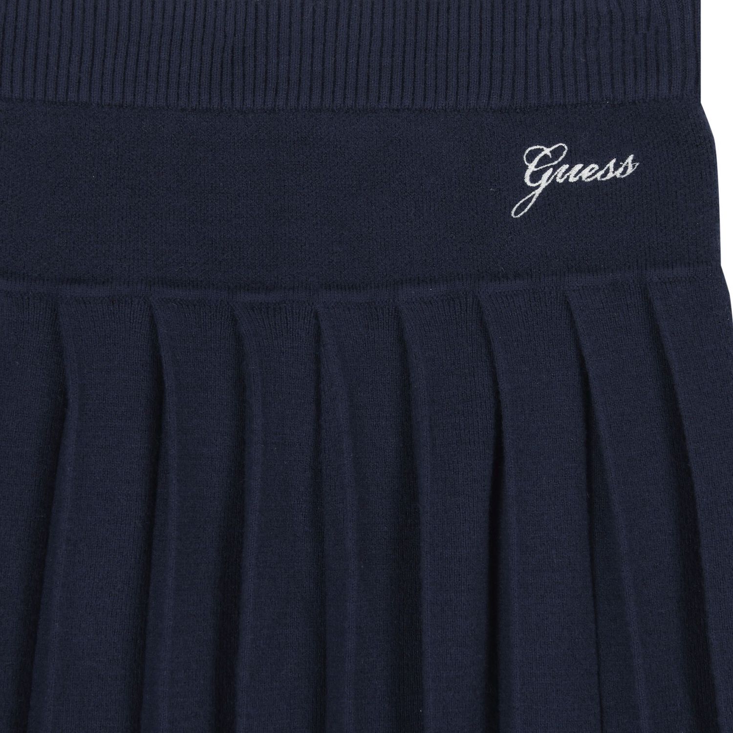 Girls Ivory & Navy Blue Logo Knit Skirt Set, 1, hi-res