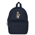 Boys Navy Blue Canvas Polo Bear Backpack ( 40cm ), 1, hi-res