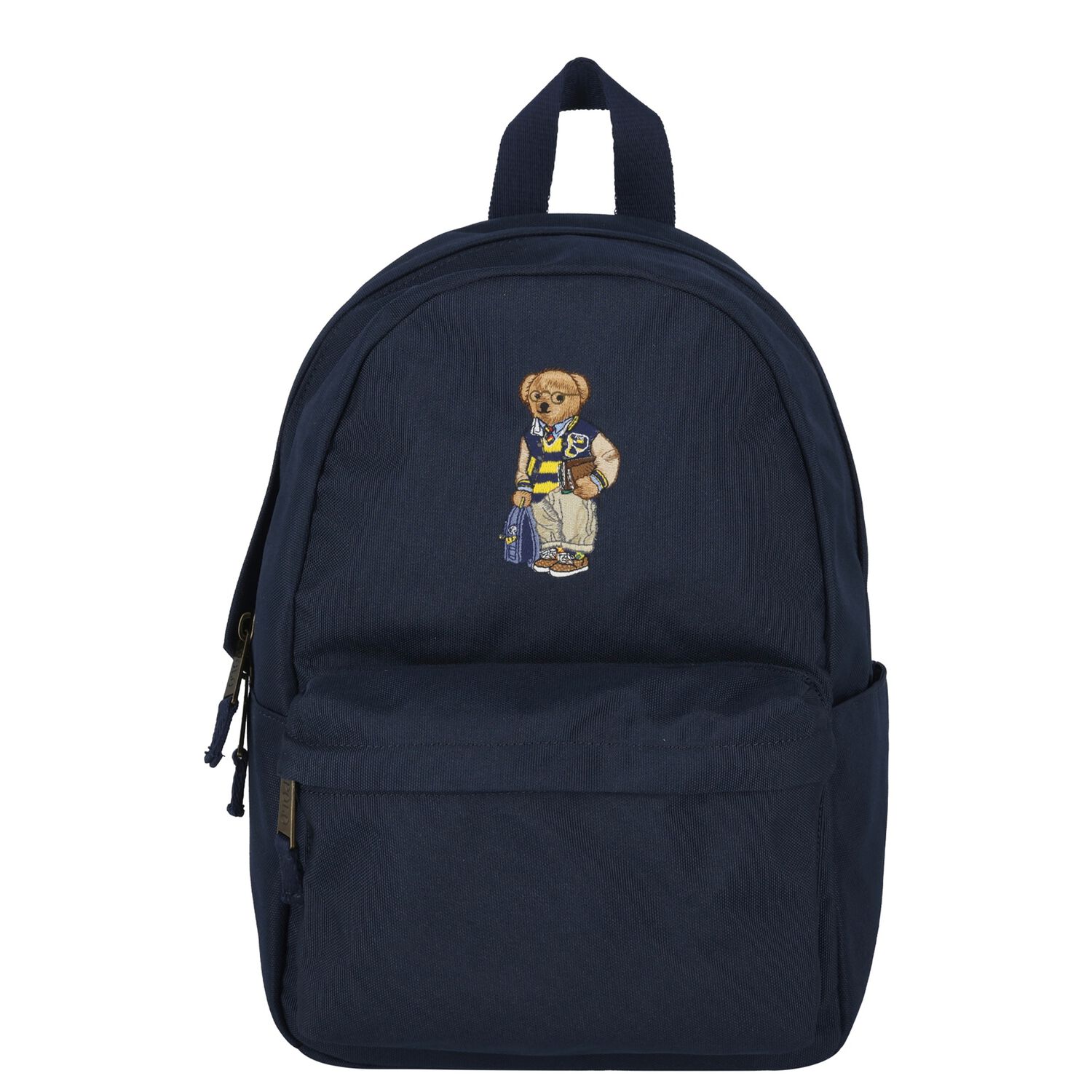 Boys Navy Blue Canvas Polo Bear Backpack ( 40cm ), 1, hi-res