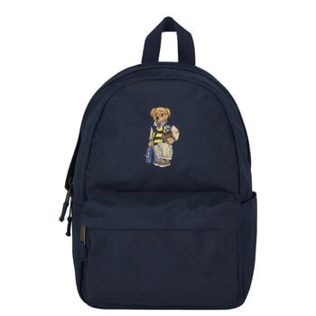 Boys Navy Blue Canvas Polo Bear Backpack ( 40cm )