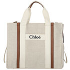 Beige Logo Baby Changing Bag, 1, hi-res