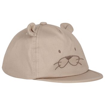 Younger Boys Beige Teddy Bear Cap