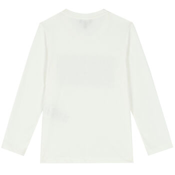 Boys Ivory Logo Long Sleeve Top