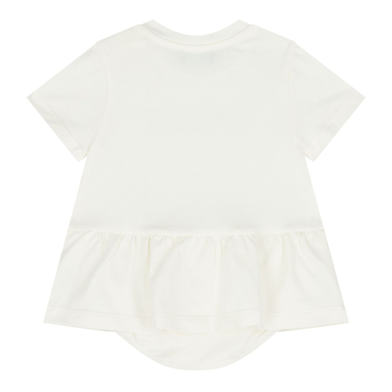 Baby Girls Ivory Logo Dress, 1, hi-res