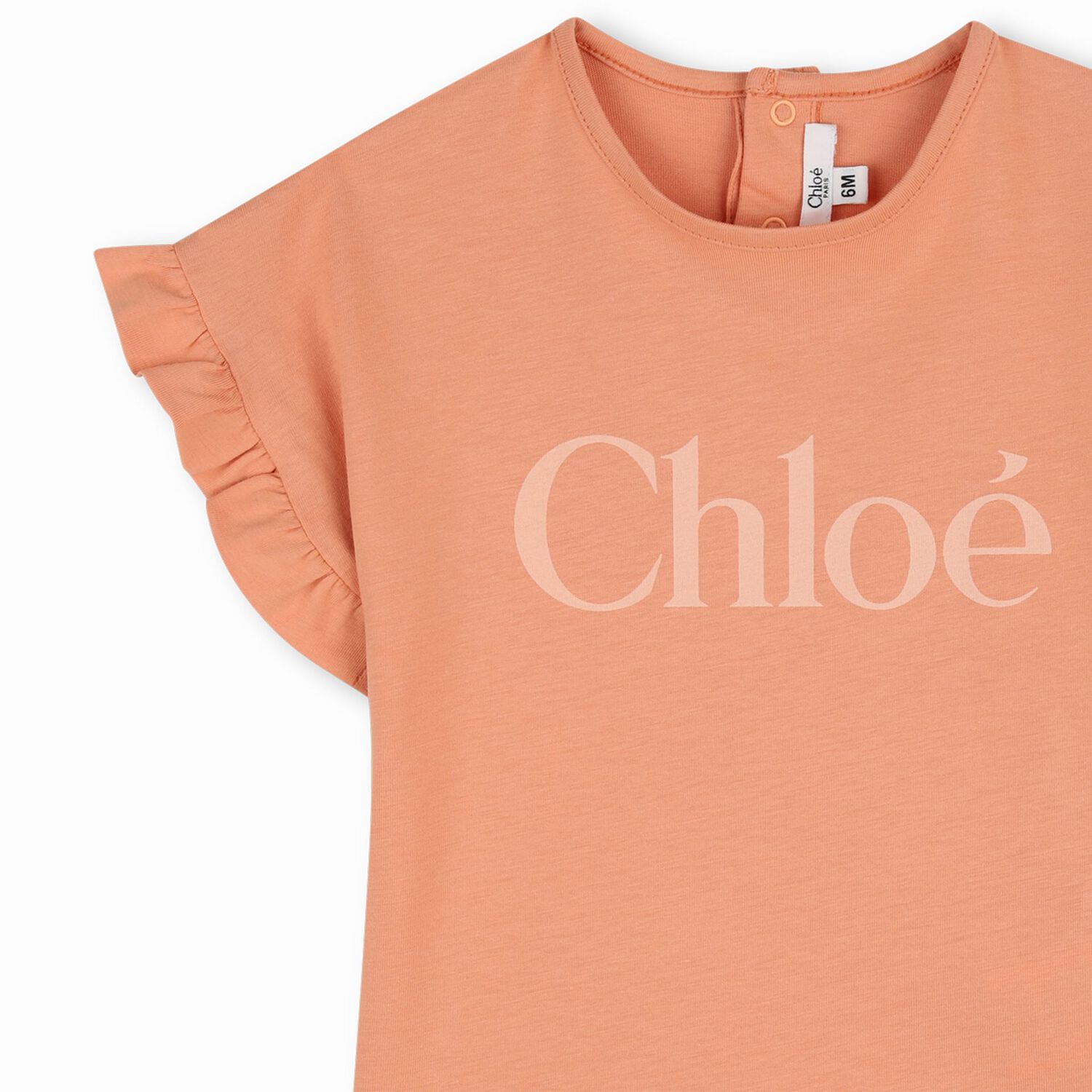 Younger Girls Orange Logo Ruffle Dress, 1, hi-res