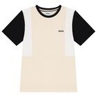 Boys Ivory Logo T-Shirt, 1, hi-res