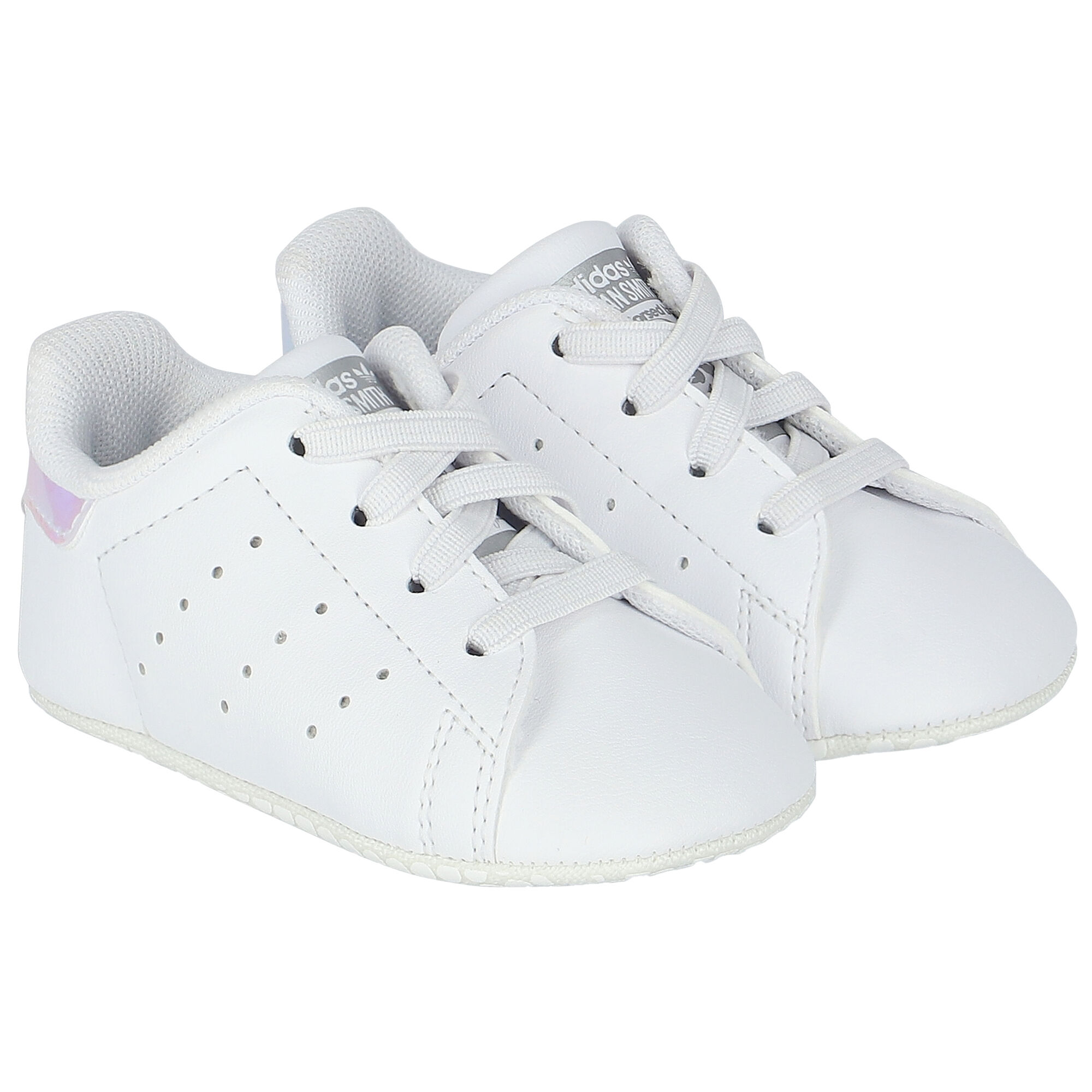 adidas Originals Baby Girls White Stan Smith Crib Pre Walker Shoes Junior Couture UAE