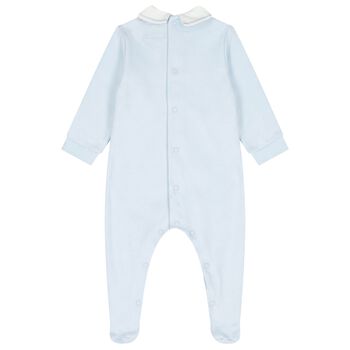 Baby Boys Blue Pintuck Babygrow 
