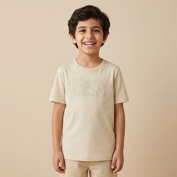 Boys Beige Logo T-Shirt