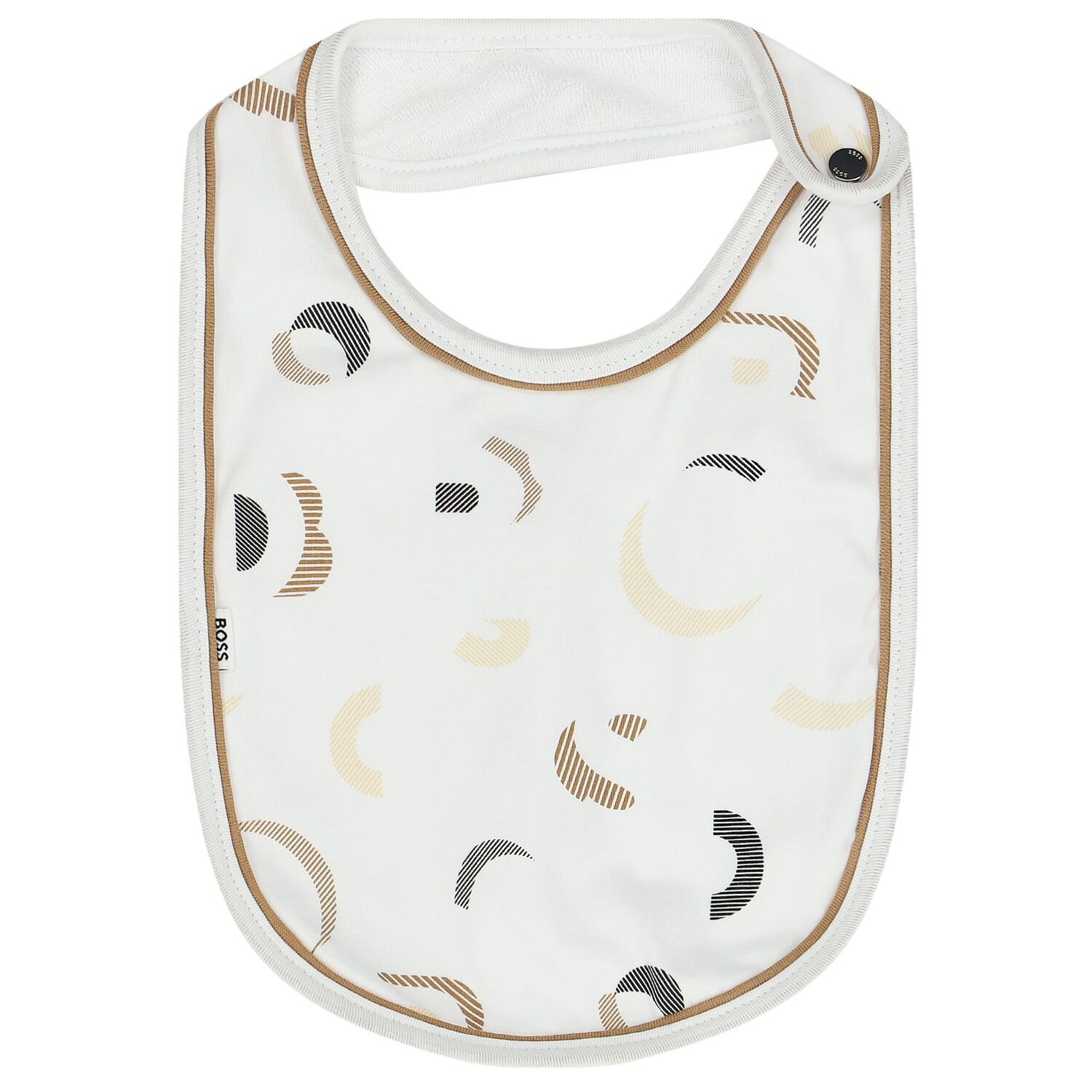 مريلة بالشعار باللون الأبيض والبيج ( 3 قطع), 1, hi-res