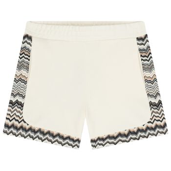 Boys Ivory Zig Zag Shorts